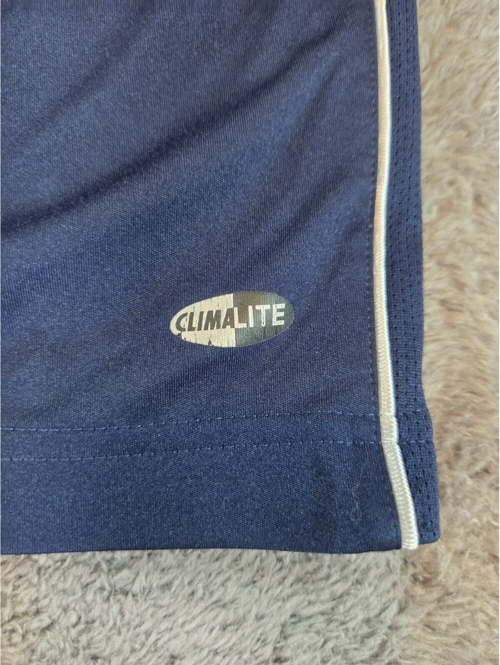 Vintage Y2K Adidas Climalite 2XL Navy 3 Stripe Athletic Soccer Shorts Drawstring